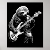 Poster Sloth Playing B Guitar Funny B Player Bist Sloth (Devant)