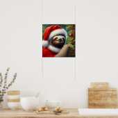 Poster Sloth Santa Claus (Cuisine)
