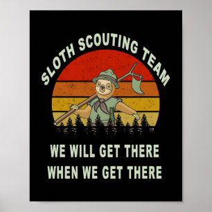 Poster Sloth Scouting Team Camping scout randonnée cadeau