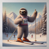 Poster Sloth Skiing (Devant)