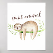 Poster Sloth Spirit Animal (Devant)