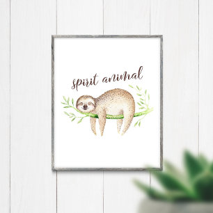 Poster Sloth Spirit Animal