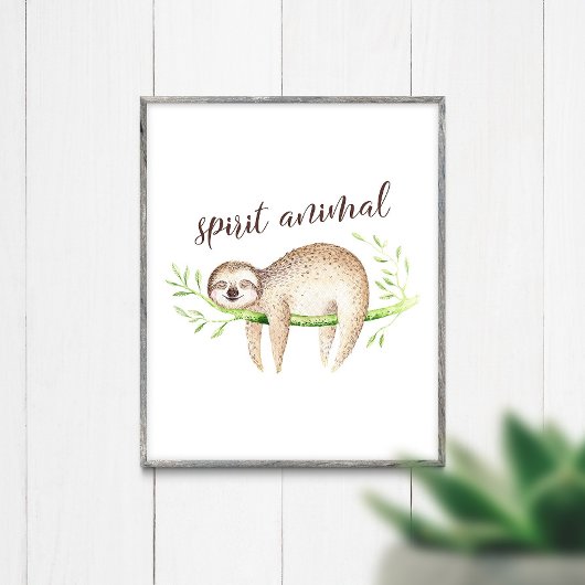 Poster Sloth Spirit Animal