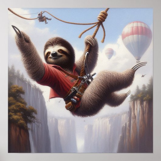 Poster Sloth Ziplining (Devant)