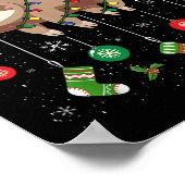 Poster Sloths Xmas Lighting Reindeer Santa Hat Sloth Chri (Coin)