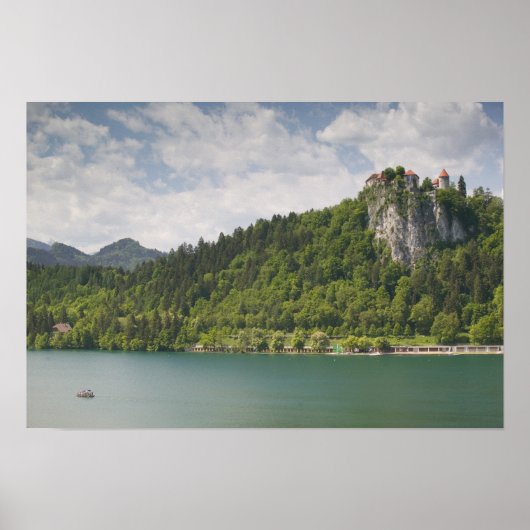 Poster SLOVENIA, GORENJSKA, Bled : Château de Bled & (Devant)