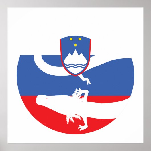 Poster Slovénie Olm Drapeau animal national slovène (Devant)