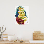 Poster Slovénie, Yougoslavie, voyage vintage (Cuisine)