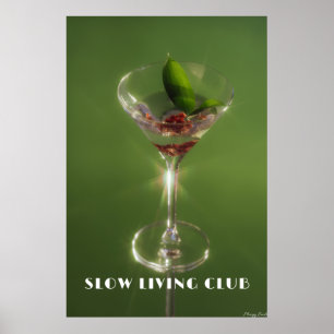 Poster Slow Living Club : Emerald Martini & Art Botanique