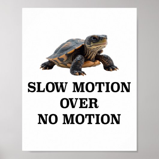 Poster Slow Motion Over No Motion Turtle Meme (Devant)