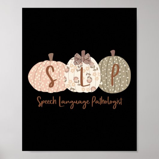 Poster Slp Citrouille Discours Langue Pathologiste Automn (Devant)