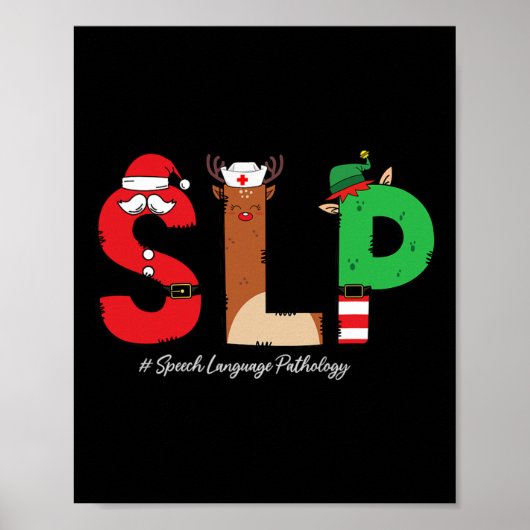 Poster Slp Speech Language Pathologist Christmas Slp Sant (Devant)