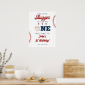 Poster Slugger Baseball 1st Birthday Welcome Sign (Cuisine)