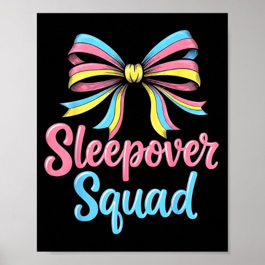 Poster Slumber Party Squad Sleever Coquette Birthday Paja (Devant)