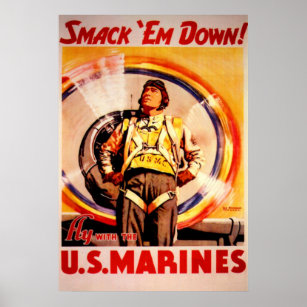 Poster Smack 'Em Down ! - US Marines