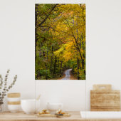Poster Small Gravel Road Lined With Autumn Color (Cuisine)