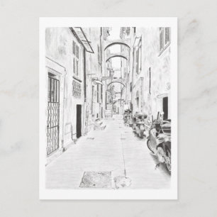 Poster Smalle Italiaanse straat Briefkaart