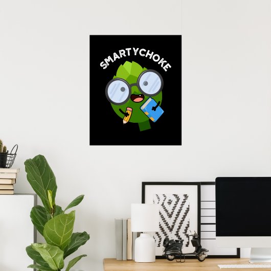 Poster Smartychoke Funny Artichoke Pun Dark BG (Bureau à domicile)