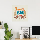 Poster Smile Big Laugh Souvent : Joyeux (Bureau à domicile)
