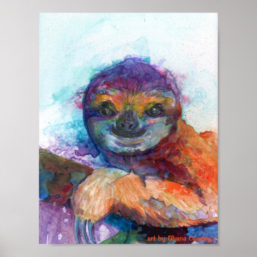 Poster Smile de fentes - aquarelle (Devant)