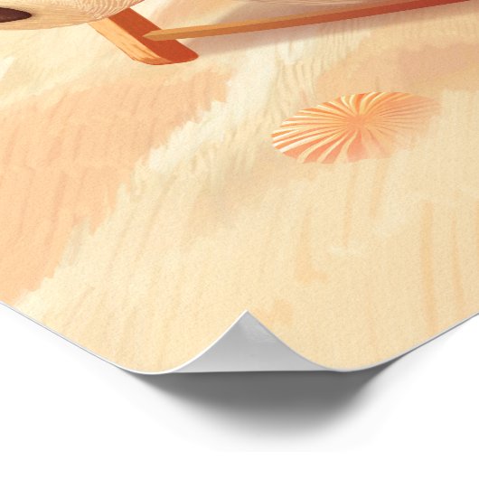 Poster Smile Dog - Mode Plage Activé (Coin)