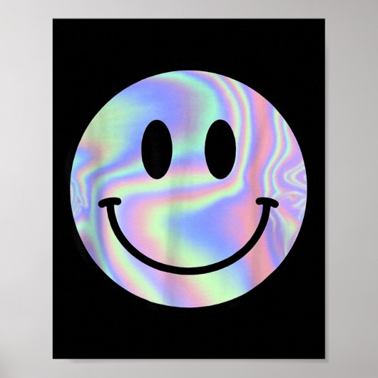 Poster Smile Face Shirt Happy Smiling Face Rave Edm Music (Devant)