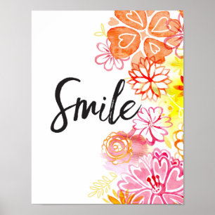 Poster Smile, Fleurs Art Imprimer