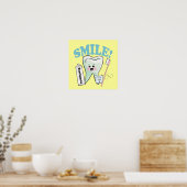 Poster Smile Kawaii Tooth Art (Cuisine)