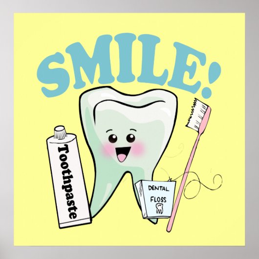 Poster Smile Kawaii Tooth Art (Devant)