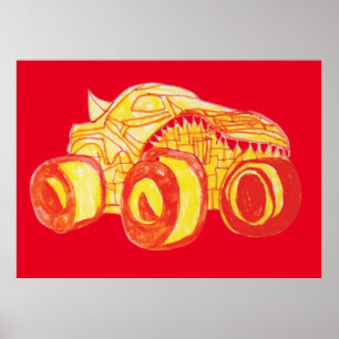 Poster Smile Monster Truck Rally Anniversaire
