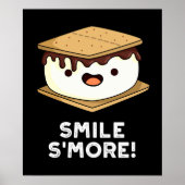 Poster Smile Smore Funny Sweet Food Pun Dark BG (Devant)