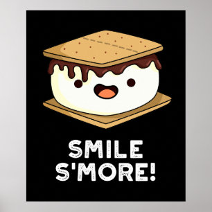 Poster Smile Smore Funny Sweet Food Pun Dark BG