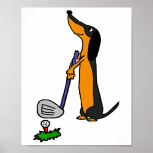 Poster Smiletodaytees Drôle Dachshund Chien Golf