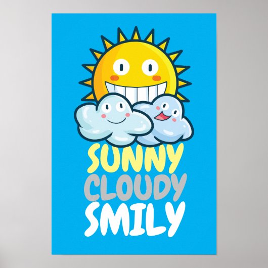 Poster Smily nuageuse personnalisable (Devant)