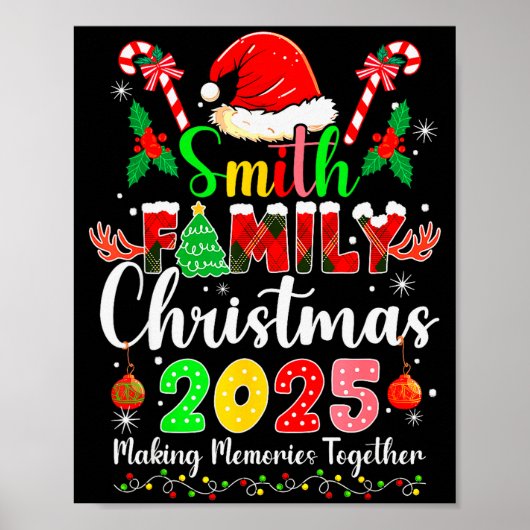 Poster Smith Family Christmas 2025 Matching Santa Hat Xma (Devant)