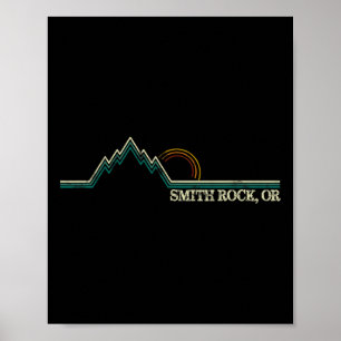 Poster Smith Rock Oregon Randonnée en montagne rétro d'ét