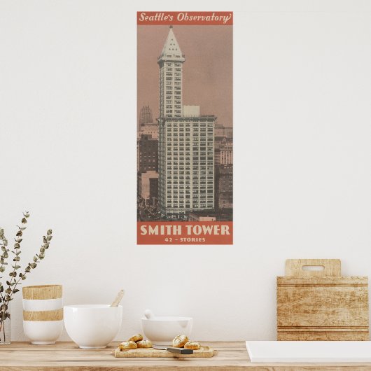 Poster Smith Tower, Observatoire de Seattle (Cuisine)