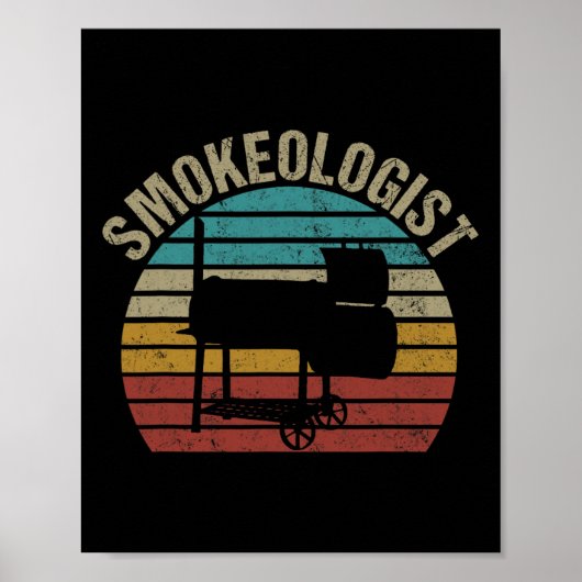Poster Smokeologist - Funny Pitmaster Bbq Smoker Grilling (Devant)