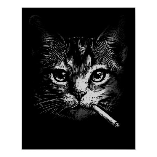 Poster Smoking Cat  (Devant)