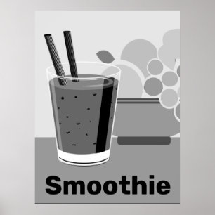 Poster Smoothie noir & blanc tendance