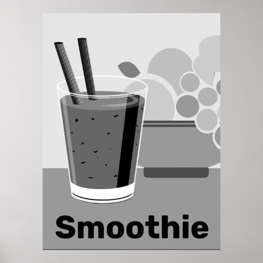 Poster Smoothie noir & blanc tendance (Devant)