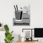 Poster Smoothie noir & blanc tendance (Bureau à domicile)