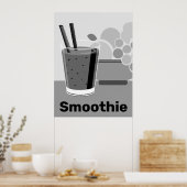 Poster Smoothie noir & blanc tendance (Cuisine)