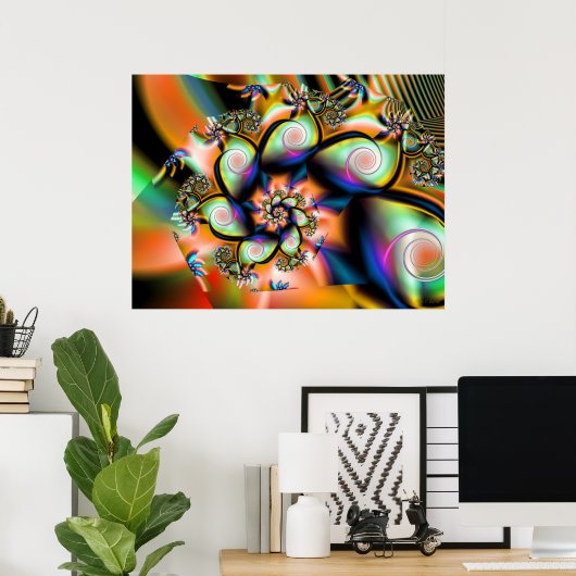 Poster Smoothie tropicale fractale (Bureau à domicile)