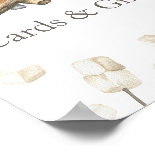 Poster S'more Bonfire Baby showers Cartes et cadeaux (Coin)