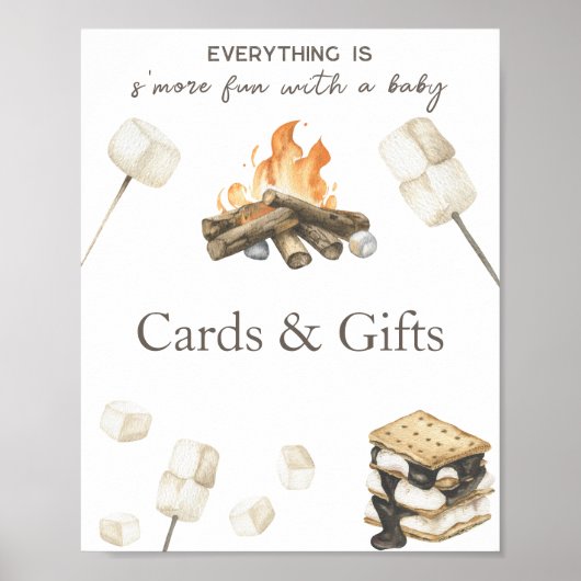Poster S'more Bonfire Baby showers Cartes et cadeaux (Devant)