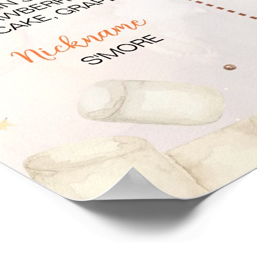 Poster S'more Campfire 1er Anniversaire Photo Jalon (Coin)