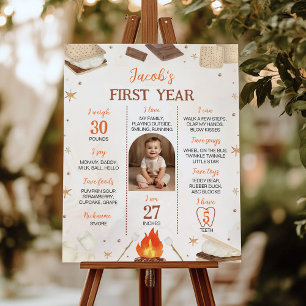 Poster S'more Campfire 1er Anniversaire Photo Jalon