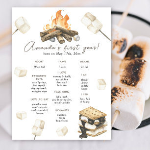 Poster S'more fun 1er anniversaire Jalon fête d'anniversa