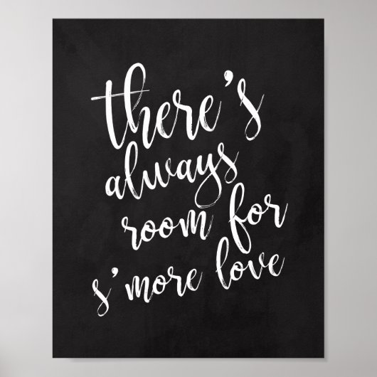 Poster S'more love favorise chalkoard 8x10 signe mariage (Devant)